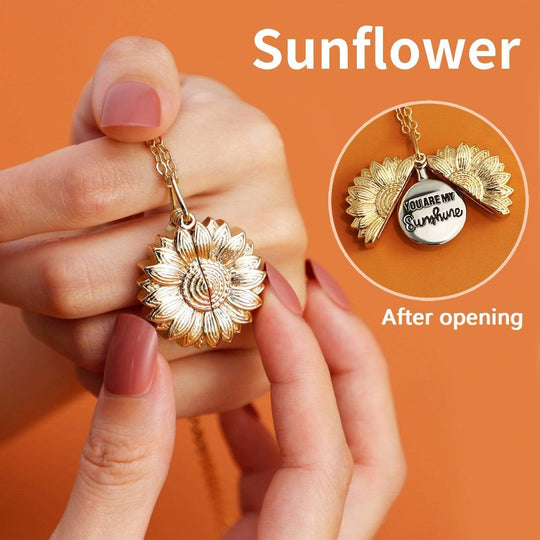 "You Are My Sunshine" Personalized  Sunflower Necklace Necklace MelodyNecklace