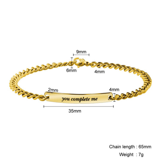 "You complete me" Adjustable Couple Bracelet(2 bracelets) Couple Bracelet MelodyNecklace