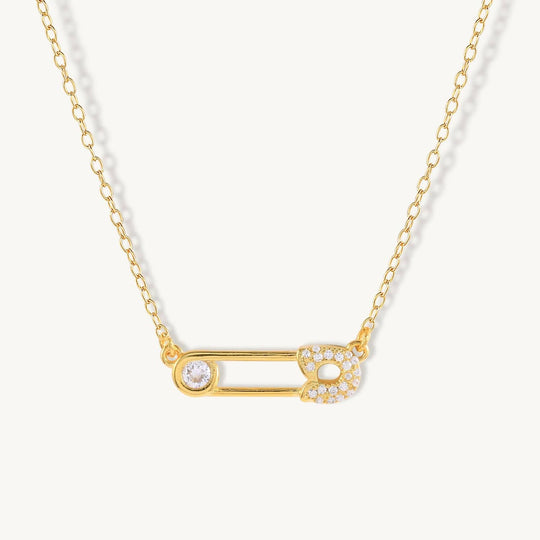 Zircon Pin Dangle Necklace Gold Necklaces Kosiner