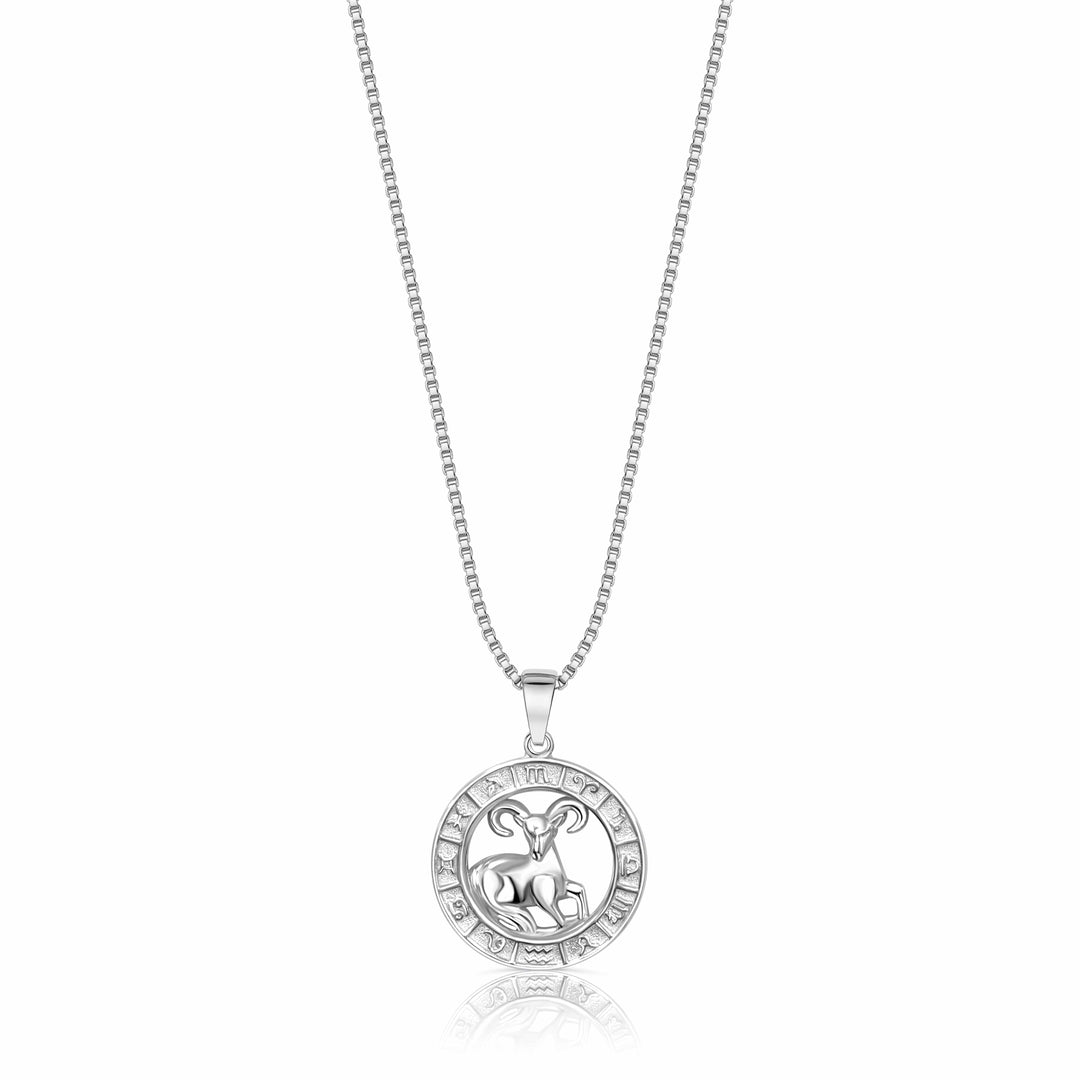 Zodiac Constellation Coin Necklace Aries / 925 Sterling Silver Necklace MelodyNecklace