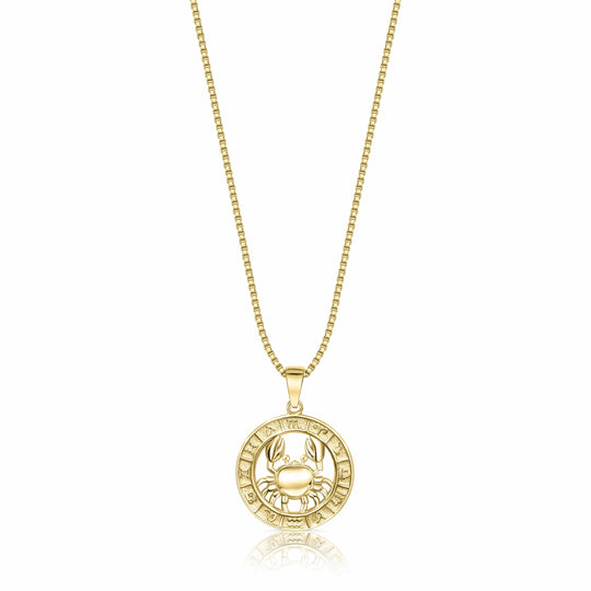 Zodiac Constellation Coin Necklace Cancer / 14KT Gold Vermeil Necklace MelodyNecklace