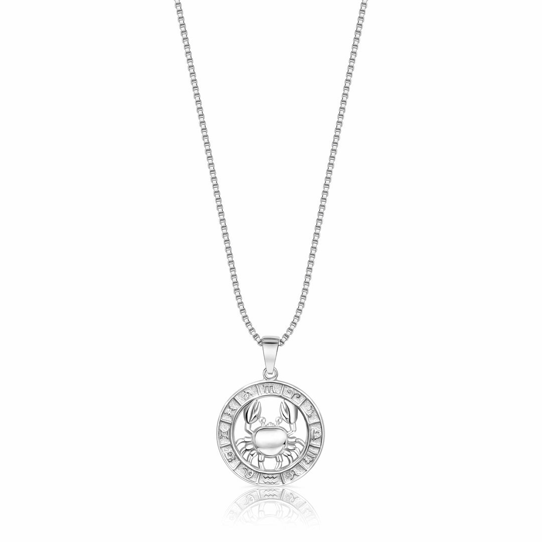 Zodiac Constellation Coin Necklace Cancer / 925 Sterling Silver Necklace MelodyNecklace