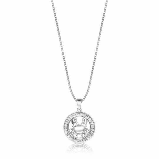 Zodiac Constellation Coin Necklace Cancer / 925 Sterling Silver Necklace MelodyNecklace