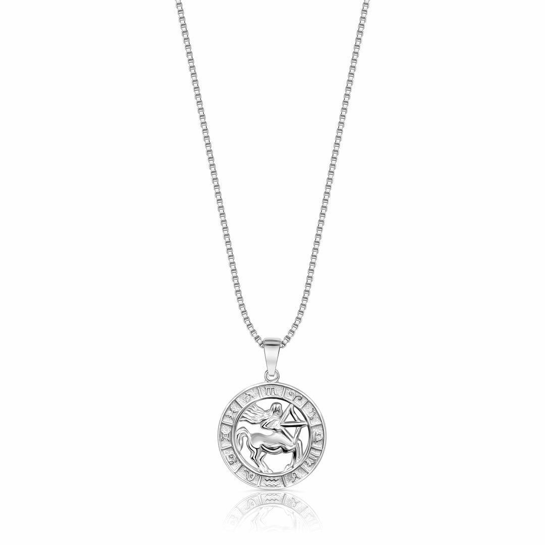 Zodiac Constellation Coin Necklace Sagittarius / 925 Sterling Silver Necklace MelodyNecklace
